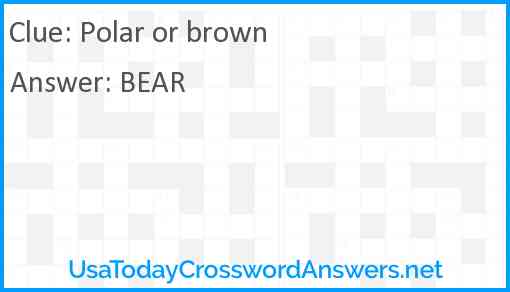 Polar or brown Answer