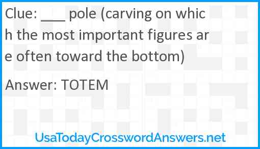 ___ pole (carving on which the most important figures are often toward the bottom) Answer