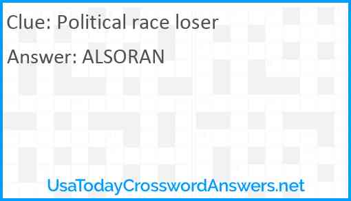 Political race loser Answer