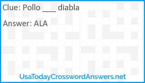 Pollo ___ diabla Answer