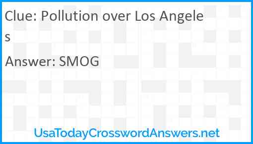 Pollution over Los Angeles Answer