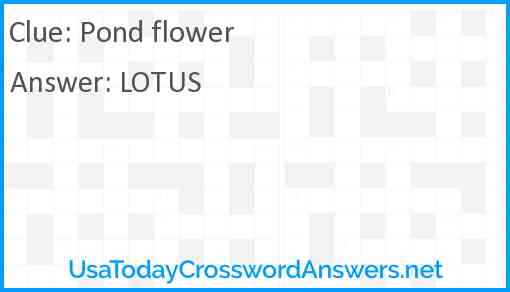 Pond flower Answer