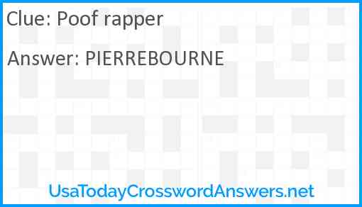 Poof rapper Answer