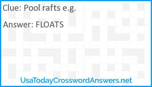 Pool rafts e.g. Answer
