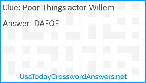 Poor Things actor Willem Answer