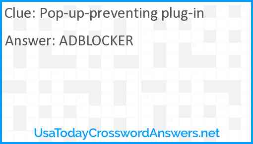 Pop-up-preventing plug-in Answer