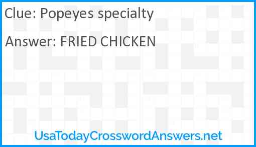 Popeyes specialty Answer