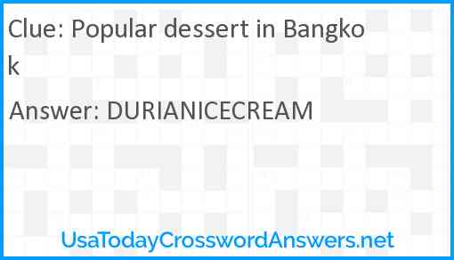 Popular dessert in Bangkok Answer