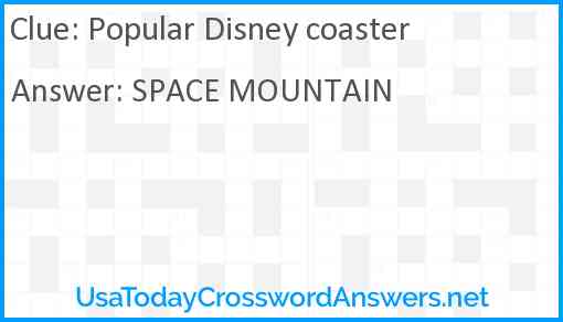 Popular Disney coaster Answer