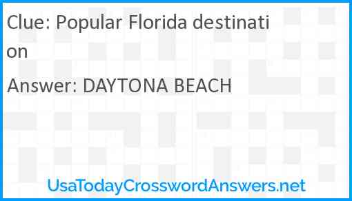Popular Florida destination Answer