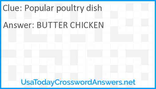 Popular poultry dish Answer
