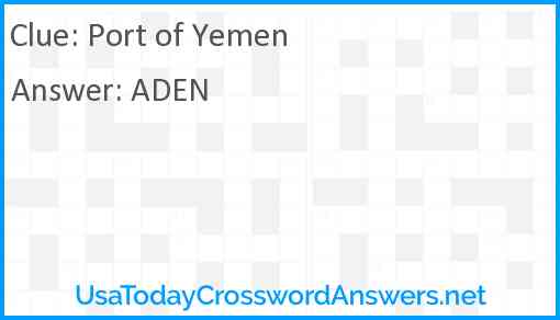 Port of Yemen Answer