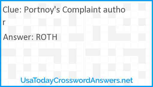 Portnoy's Complaint author Answer