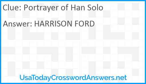 Portrayer of Han Solo Answer