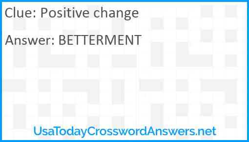 Positive change Answer