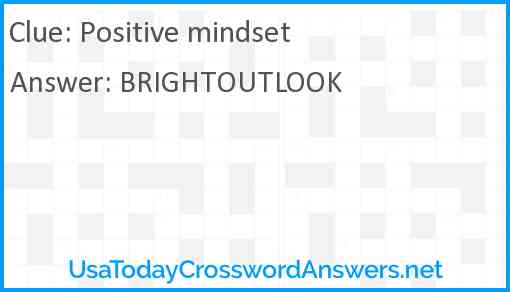 Positive mindset Answer