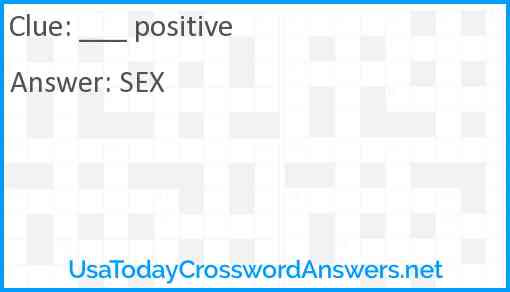 Positive crossword clue UsaTodayCrosswordAnswers net