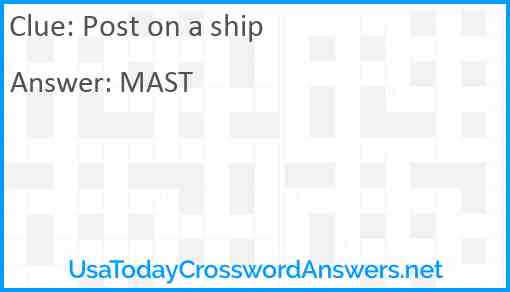 Post on a ship Answer