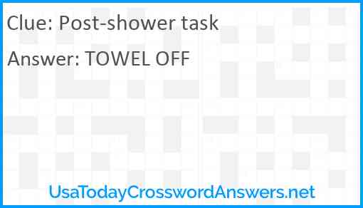 Post-shower task Answer