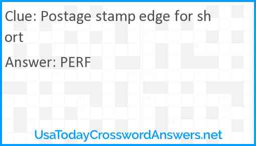 Postage stamp edge for short Answer