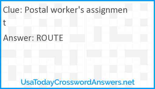Postal worker's assignment Answer