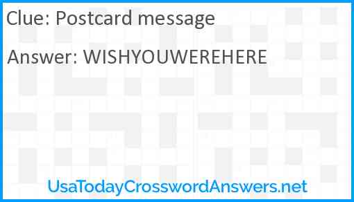 Postcard message Answer