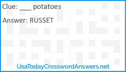 Potatoes Answer