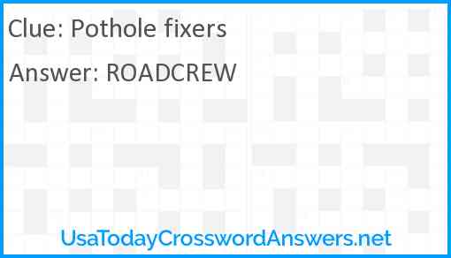 Pothole fixers Answer