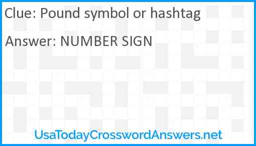 Pound symbol or hashtag Answer