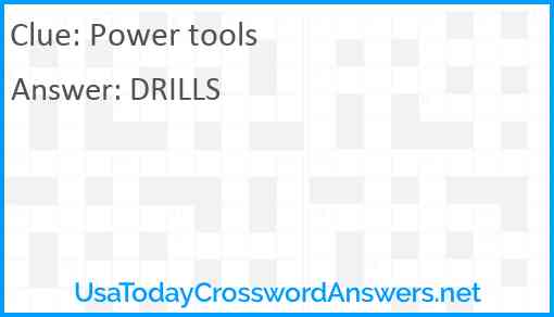 Power tools Answer