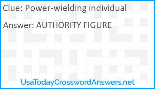 Power-wielding individual Answer