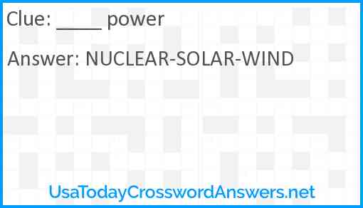 ____ power Answer