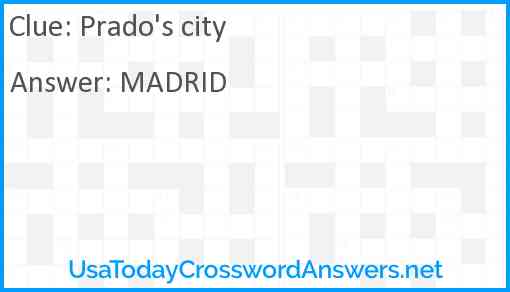 Prado's city Answer