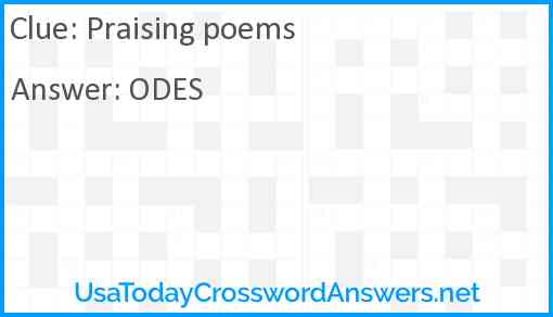 Praising poems Answer