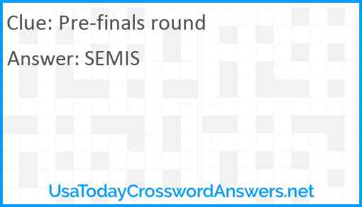 Pre-finals round Answer