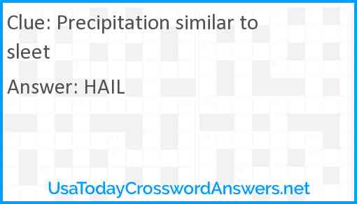 Precipitation similar to sleet Answer