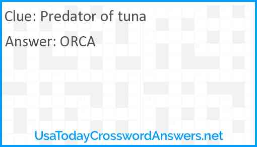 Predator of tuna Answer