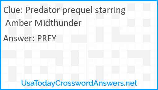Predator prequel starring Amber Midthunder Answer