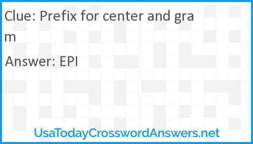 Prefix for center and gram Answer