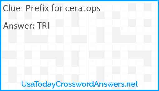 Prefix for ceratops Answer