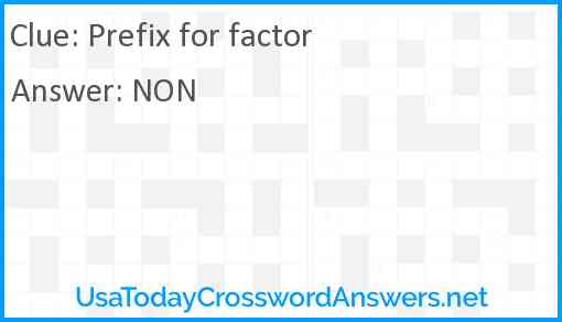 Prefix for factor Answer