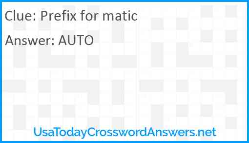 Prefix for matic Answer