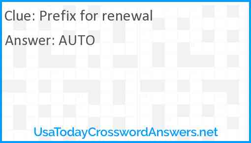 Prefix for renewal Answer