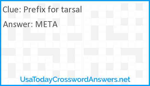 Prefix for tarsal Answer