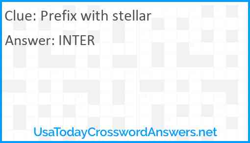 Prefix with stellar Answer