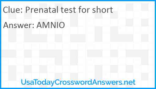 Prenatal test for short Answer