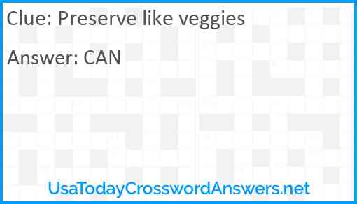 Preserve like veggies Answer