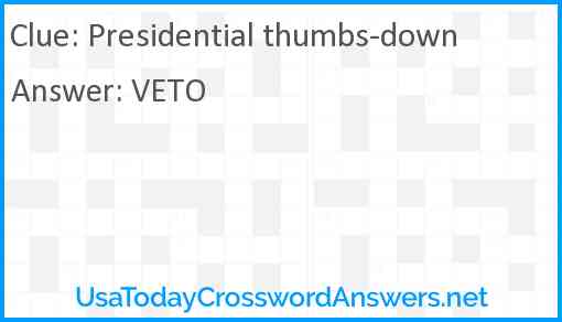Presidential thumbs-down Answer