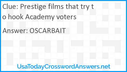 Prestige films that try to hook Academy voters Answer