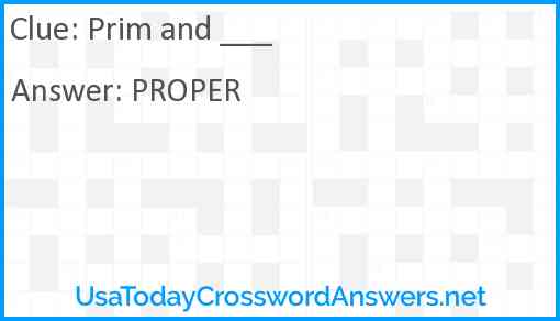 Prim and ___ Answer